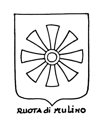 Image of the heraldic term: Ruota di mulino